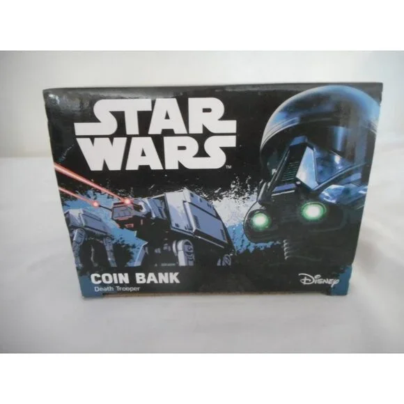 NIB Disney 2016 Star Wars Rogue One Death Trooper Helmet Coin Bank - Picture 10 of 12